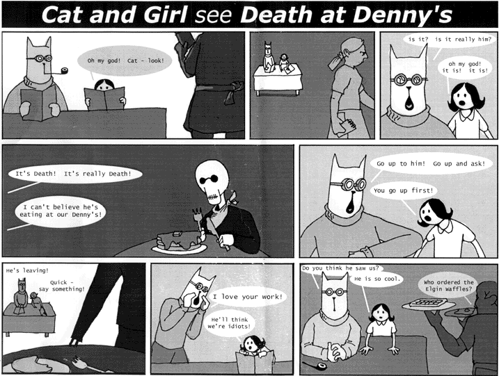 Cat and Girl see Death at Denny's