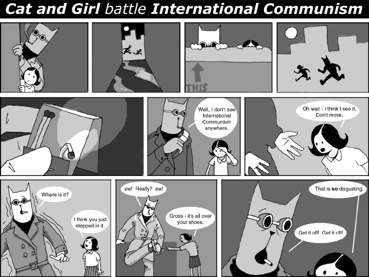 Cat and Girl battle International Communism