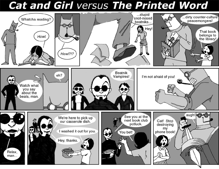 Cat and Girl versus the Printed Word