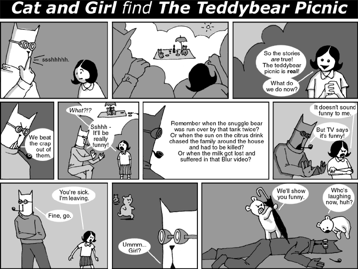 Cat and Girl find The Teddybear Picnic
