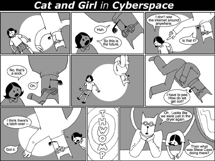 Cat and Girl in Cyberspace