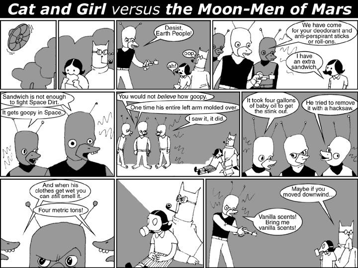 Cat and Girl versus the Moon-Men of Mars