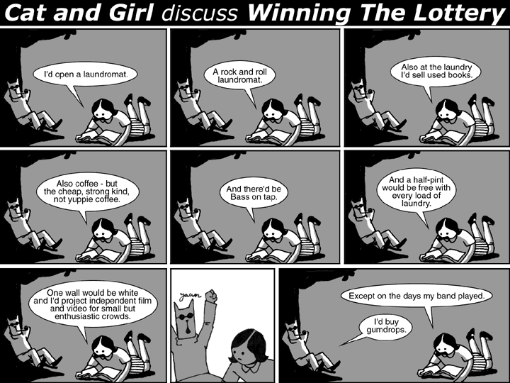 Cat and Girl discuss Winning the Lottery