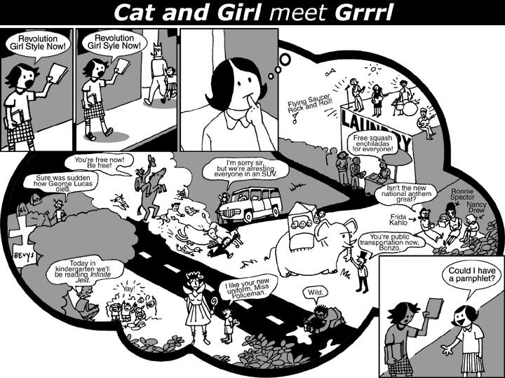 Cat and Girl meet Grrrl