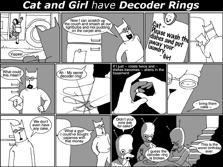 Cat and Girl have Decoder Rings