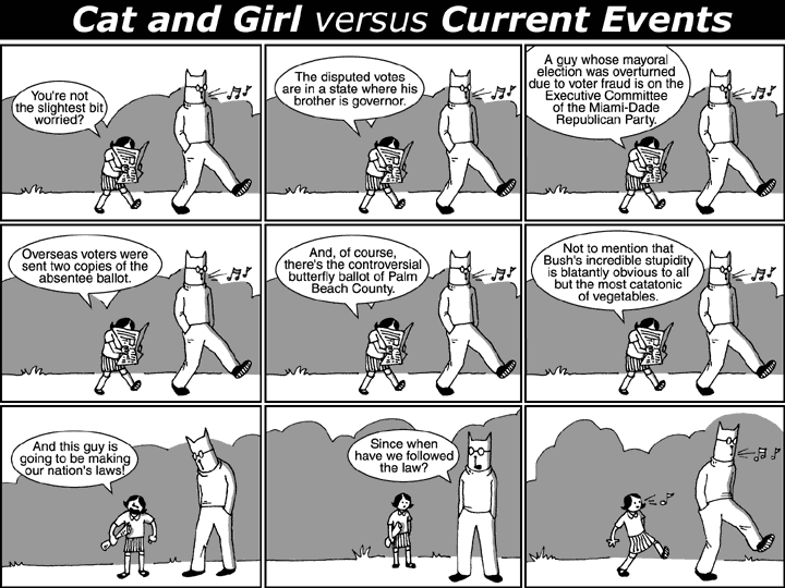 Cat and Girl versus Current Events