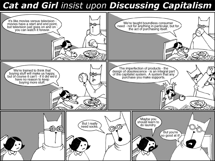 Cat and Girl insist upon Discussing Capitalism