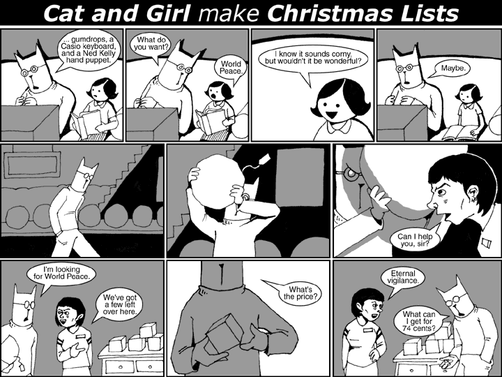 Cat and Girl make Christmas Lists