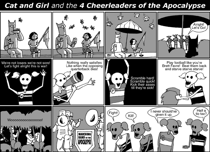 Cat and Girl and the 4 Cheerleaders of the Apocalypse