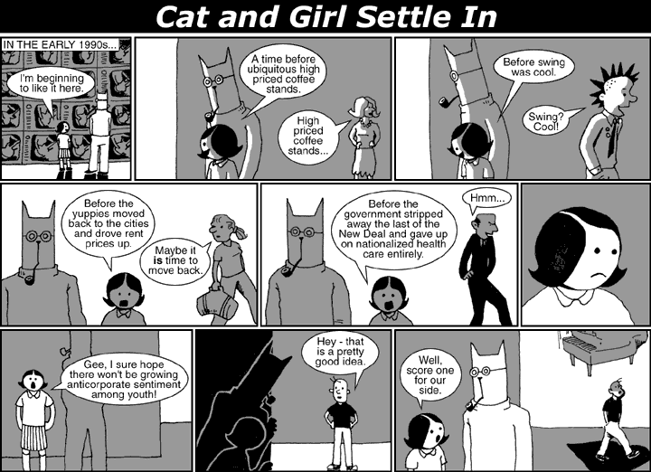 Cat and Girl Settle In