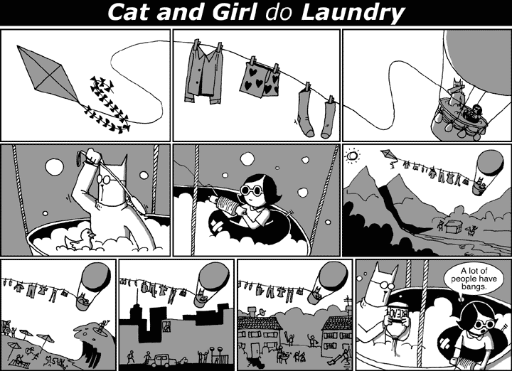 Cat and Girl do Laundry