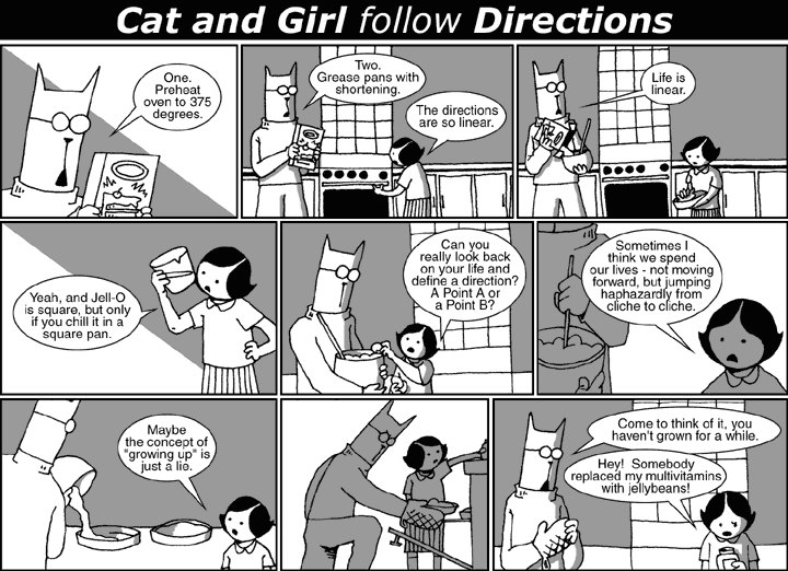 Cat and Girl follow Directions