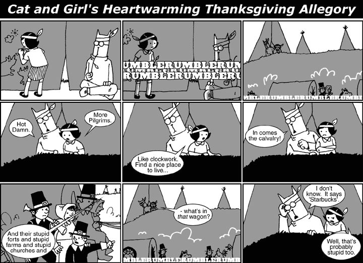 Cat and Girl's Heartwarming Thanksgiving Allegory