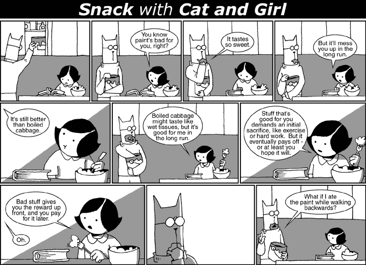 Snack with Cat and Girl