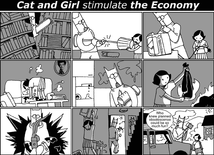 Cat and Girl stimulate the Economy