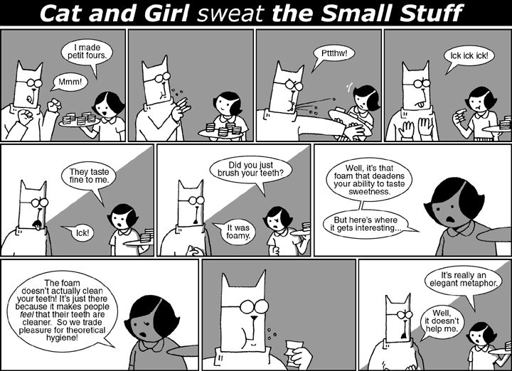 Cat and Girl sweat the Small Stuff