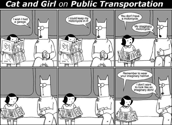 Cat and Girl on Public Transportation