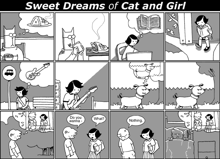 Sweet Dreams of Cat and Girl