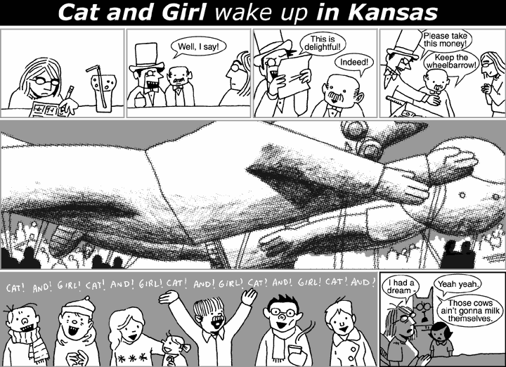 Cat and Girl wake up in Kansas