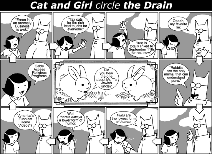 Cat and Girl circle the Drain