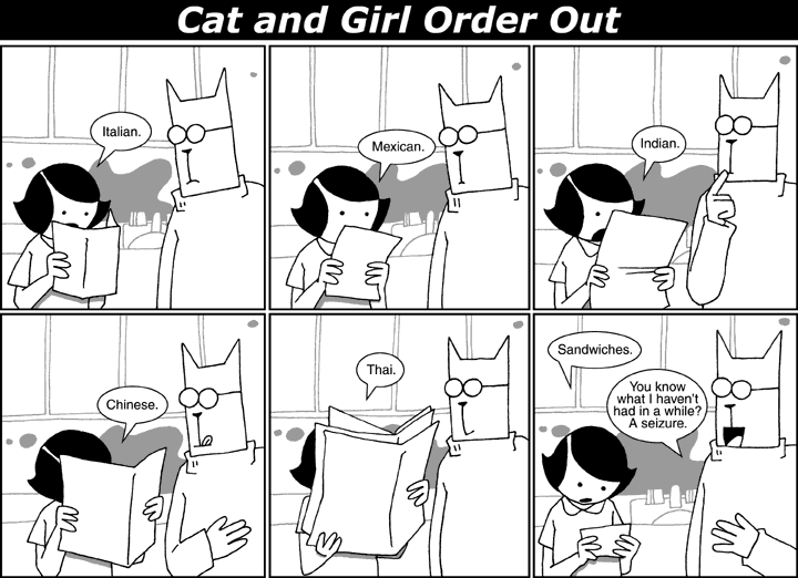 Cat and Girl Order Out