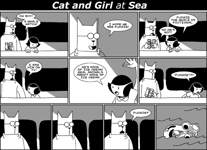 Cat and Girl at Sea