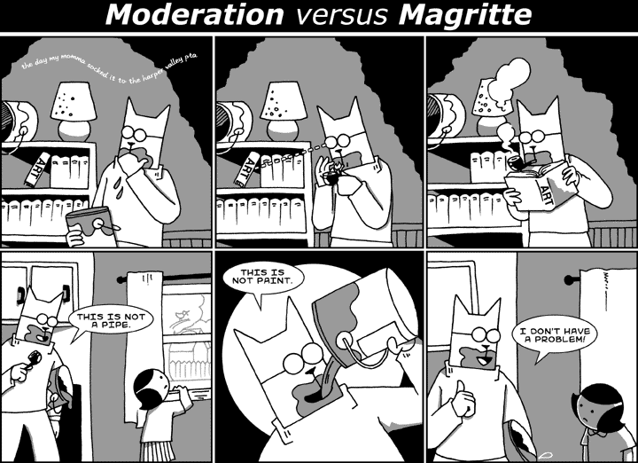 Moderation versus Magritte